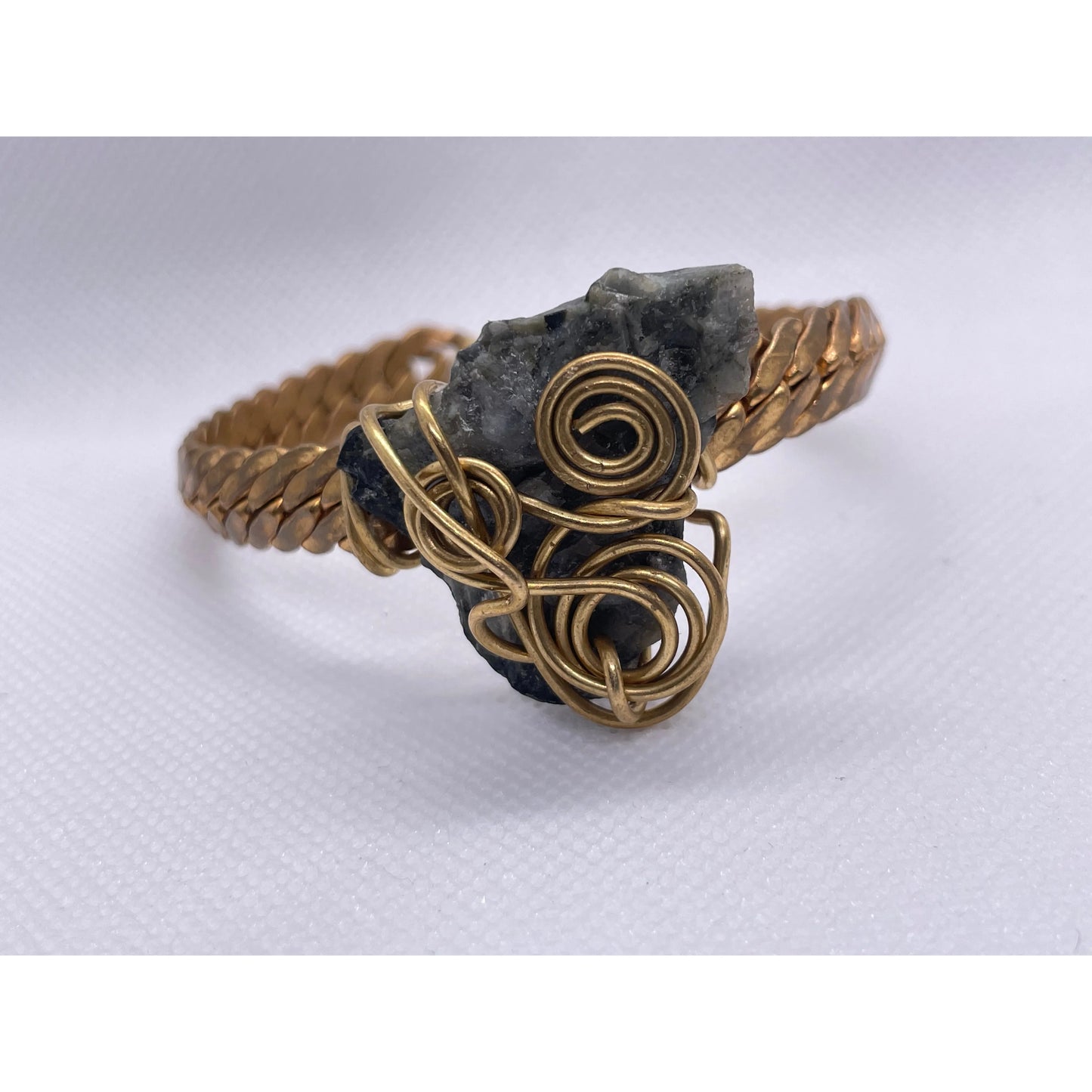 Antique Brass Emerald Bracelet