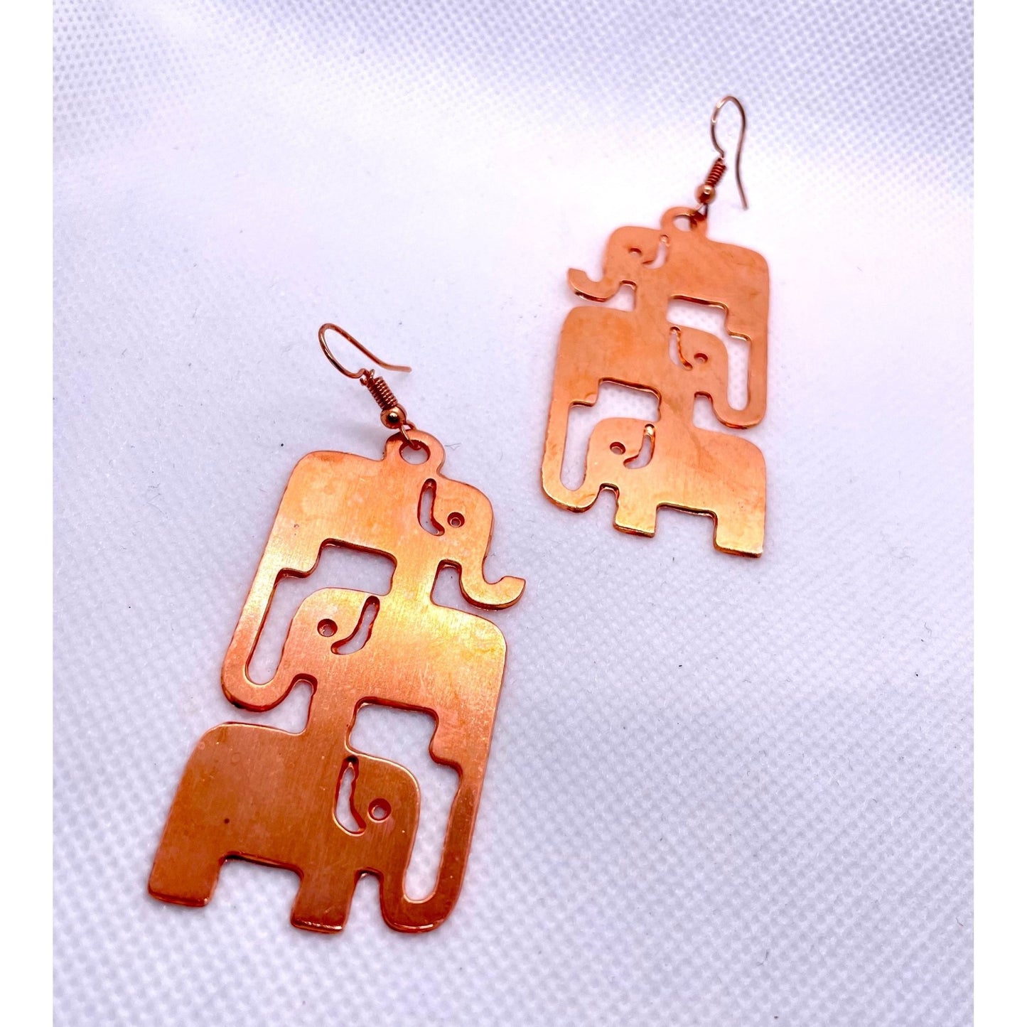 Triumph Trio-Elephant Copper Earrings - Organicmansion.com