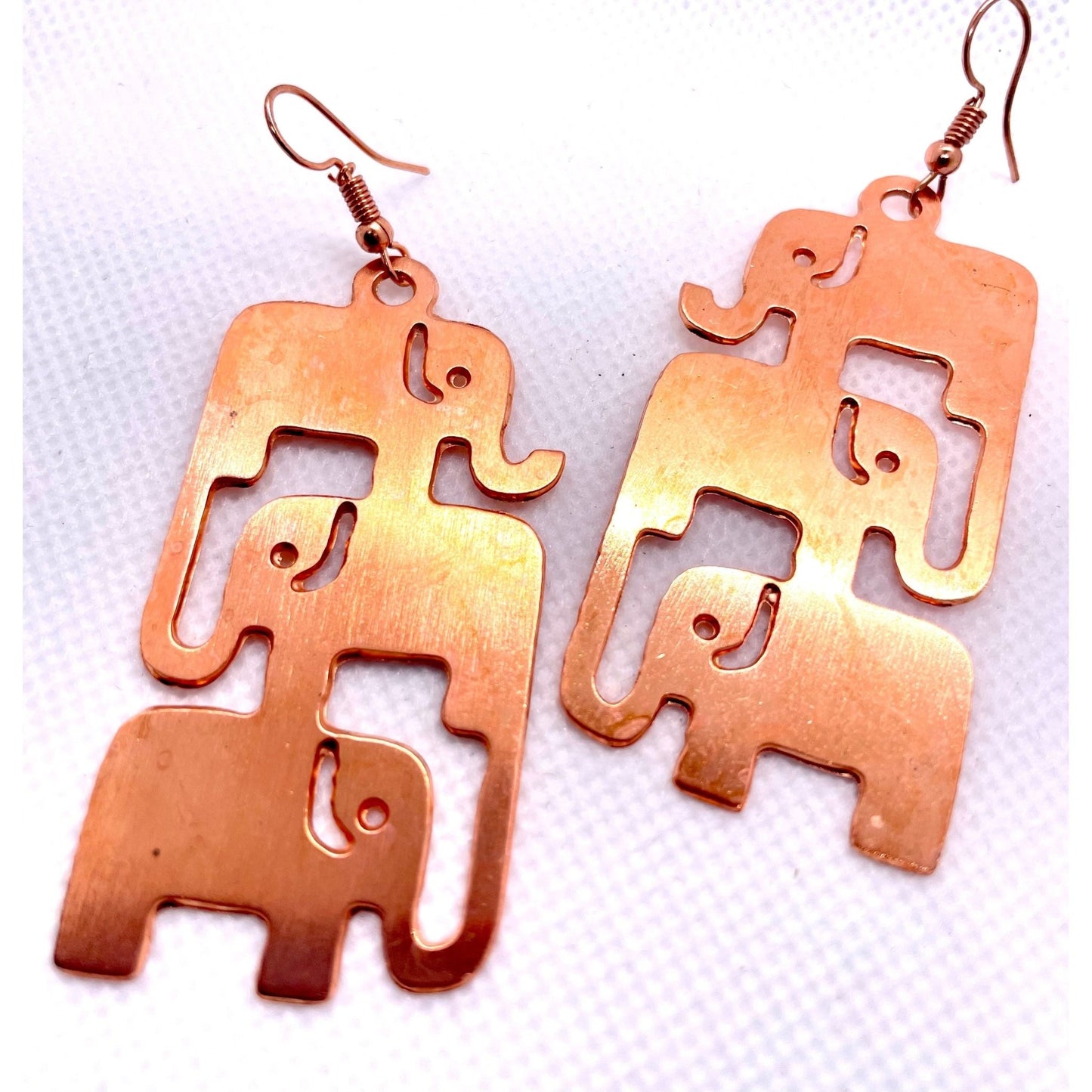 Triumph Trio-Elephant Copper Earrings - Organicmansion.com